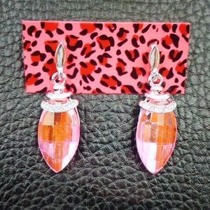 Betsey Johnson Fashion Jewelry Delicate Shining Crystal Dangle Earrings
